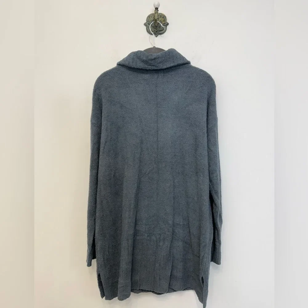 Barefoot Dreams Cozychic Lite Blue Gray Half Zip Tunic Sweater Women’s Large